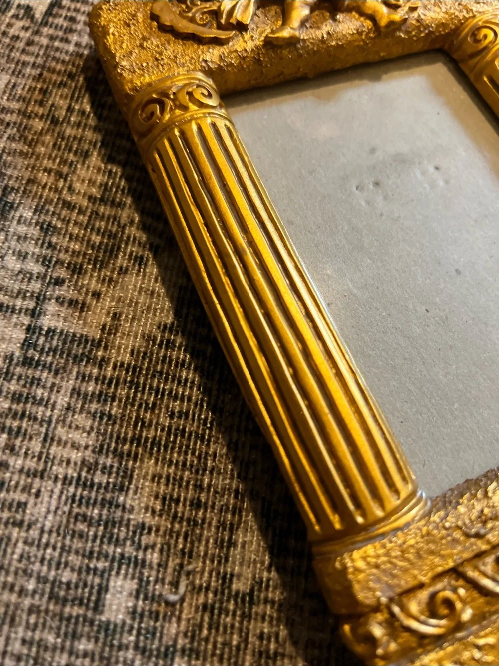 Vintage Gold Cherub Cupid Picture Frame 1990s Hollywood Regency 3.5 x 5” Photo
